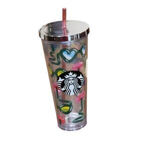 Starbucks 2014 Crazy Straw Lips Sunglasses Venti Cold Cup Tumbler 24oz